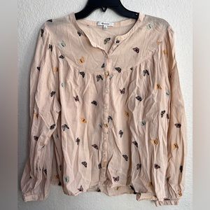 Madewell embroidered butterfly blouse